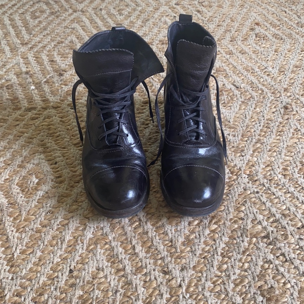 ✨ Black Leather Fiorentini + Baker Combat Boots✨